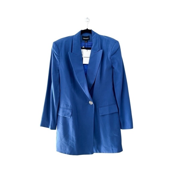 NWT SABINA MUSAYEV Giarda Tailored Blazer Dress Blue Sz M - Picture 2 of 7